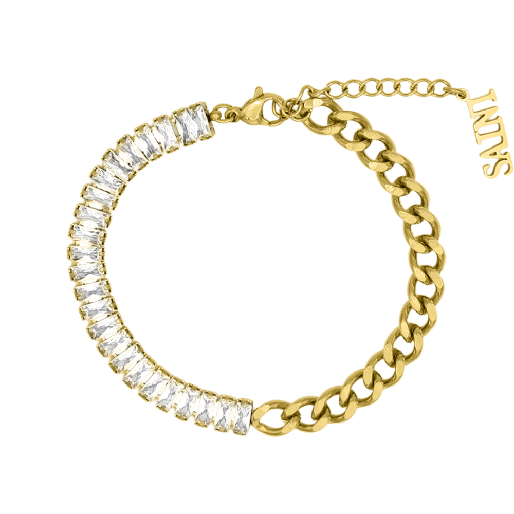 Prestige Baguette Casual Armband 14K Vergoldet