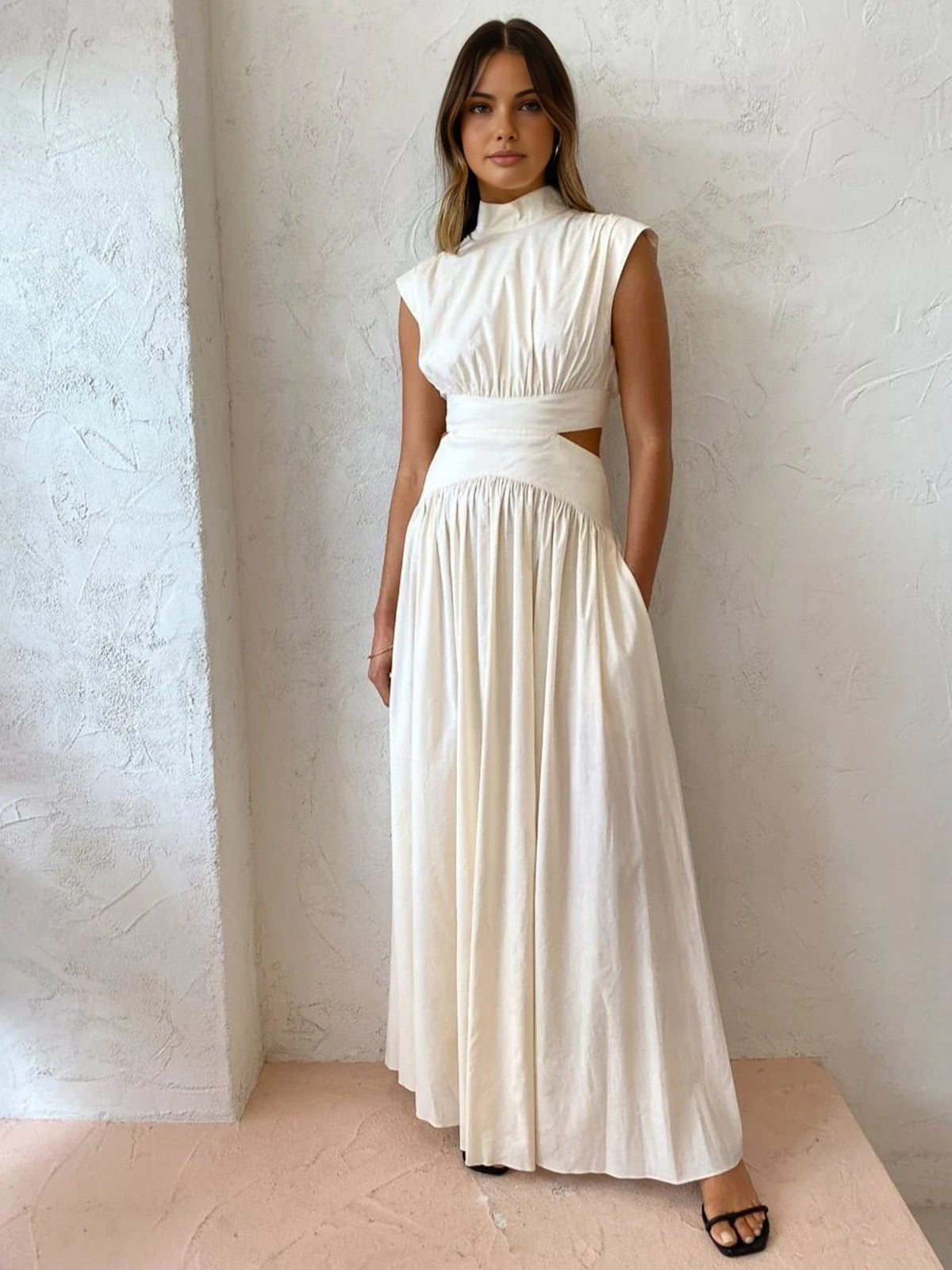 Daisy - Langes Kleid mit Rundhalsausschnitt
