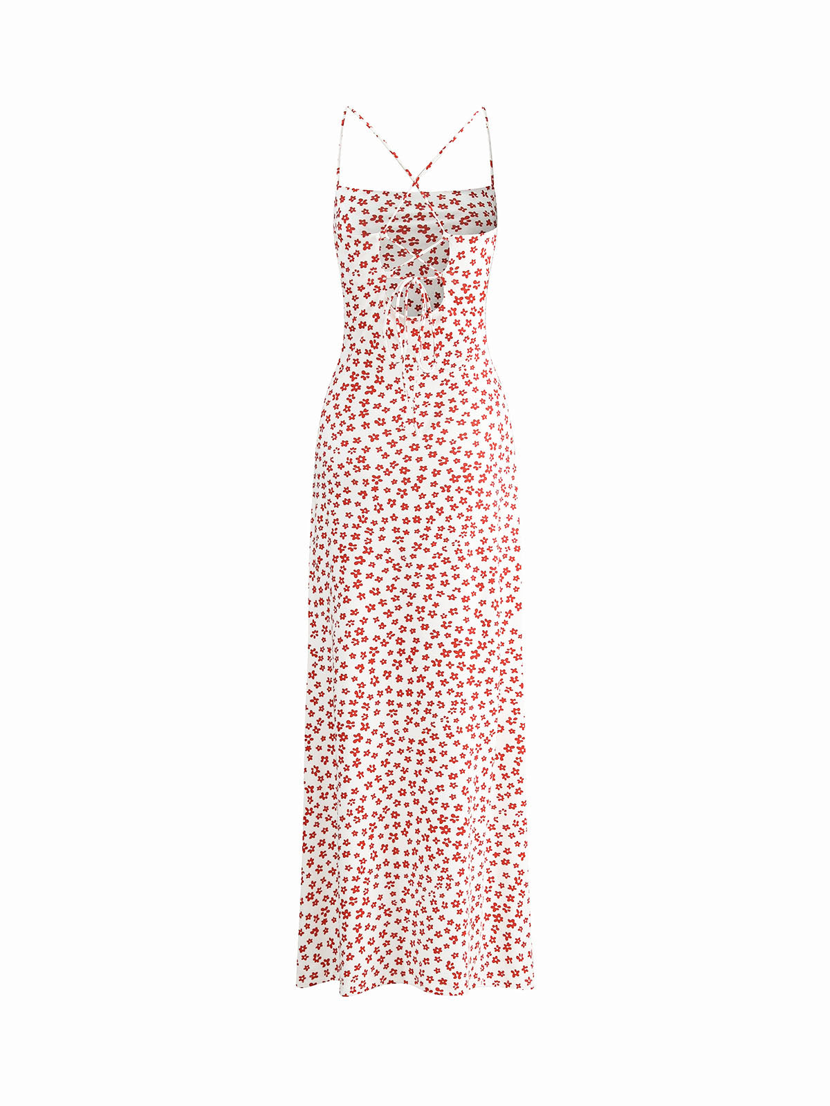 Lenay - Trägerkleid mit Blumendruck, überkreuzt, langes Sonnenkleid
