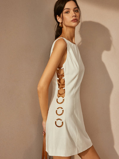 Rylie - O-Ring Ausschnitt Ärmelloses Kleid
