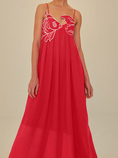 Scarlett - Besticktes halbdurchsichtiges Fischkleid