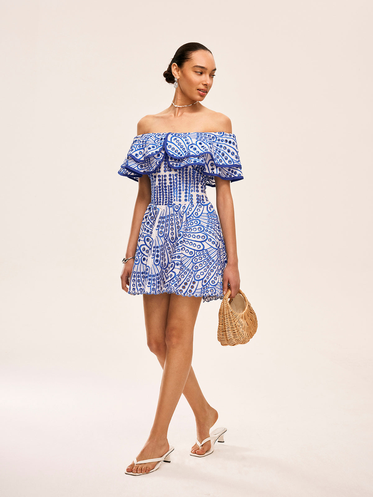 Hanna - Halbtransparentes Kleid mit geraffter Schulterpartie