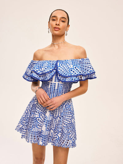 Hanna - Halbtransparentes Kleid mit geraffter Schulterpartie
