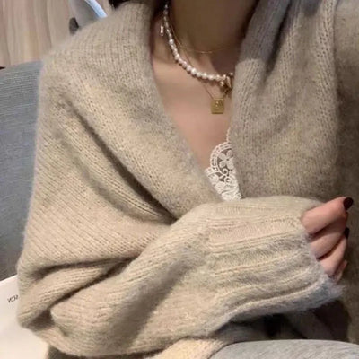 BROOKE - Warme dicke Strickjacke