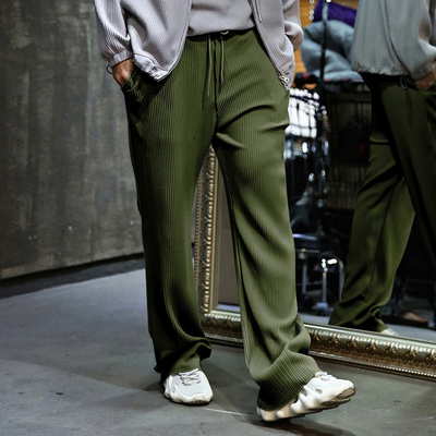 Gerade Herrenhose mit gerippter Struktur - Kenji