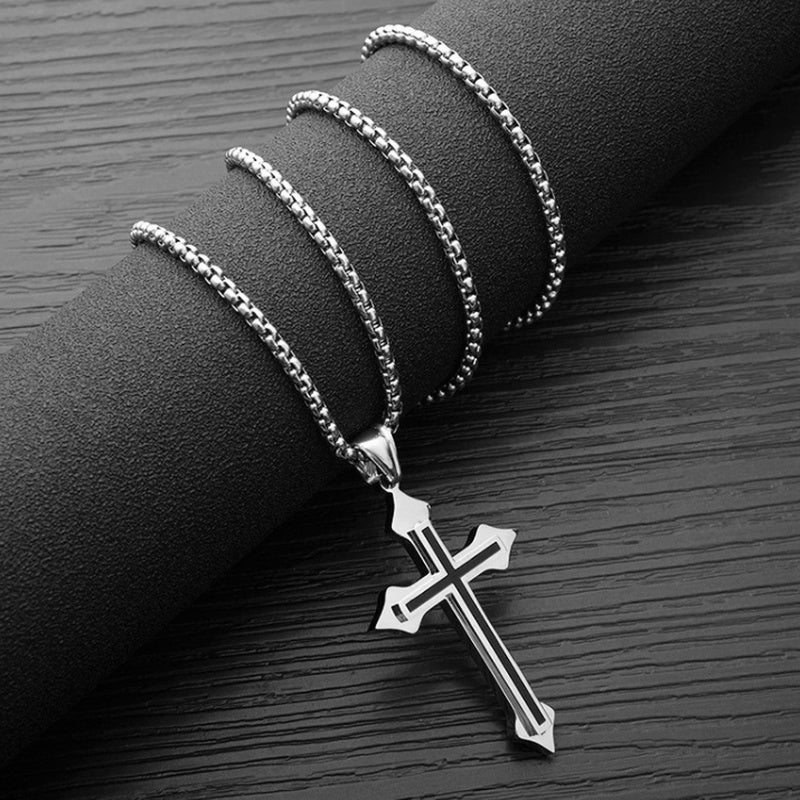 Vintage Kreuz-Anhänger Halskette
