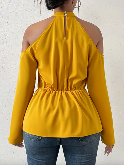 Dear - Coole Schulter Stehkragenbluse