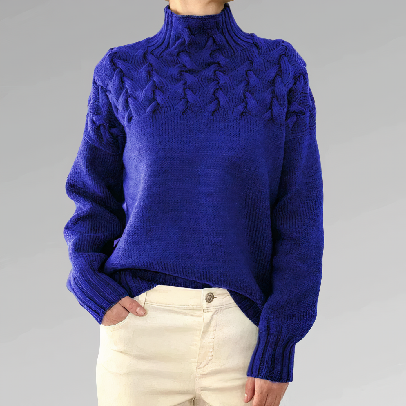 CHLOE - Strickpullover mit Zopfmuster