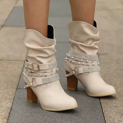 Goldie - Stiefel mit Strass und Schnalle