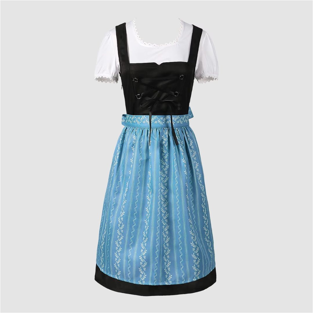 Oktoberfest Dirndl Kleid für Damen mit blauer Schürze - Katharina
