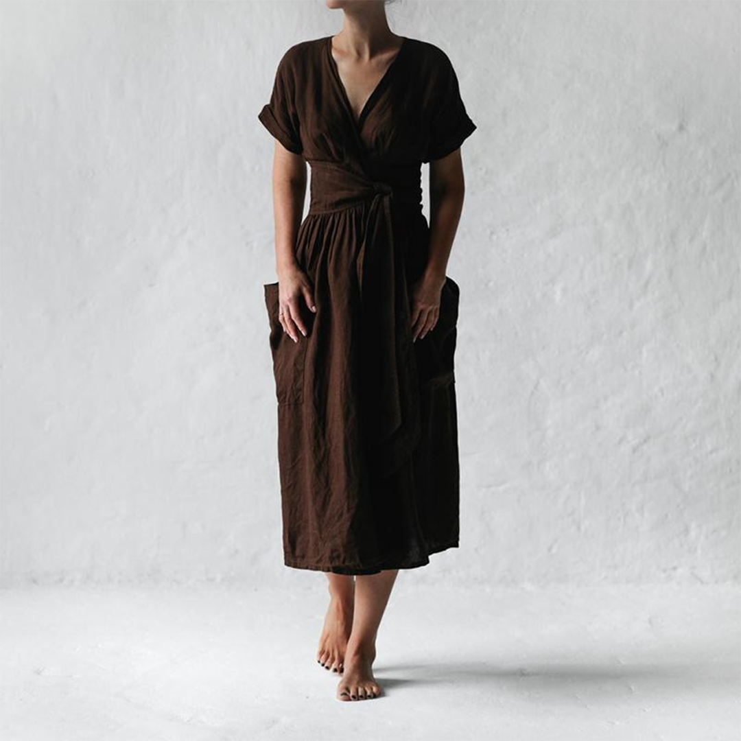 Bernice - Lässiges Kleid mit V-Ausschnitt