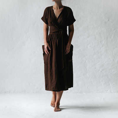 Bernice - Lässiges Kleid mit V-Ausschnitt