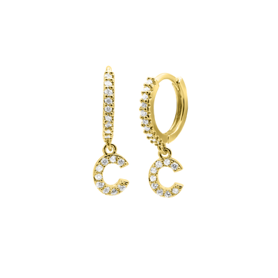 Shiny Letter Ohrringe 18K Vergoldet