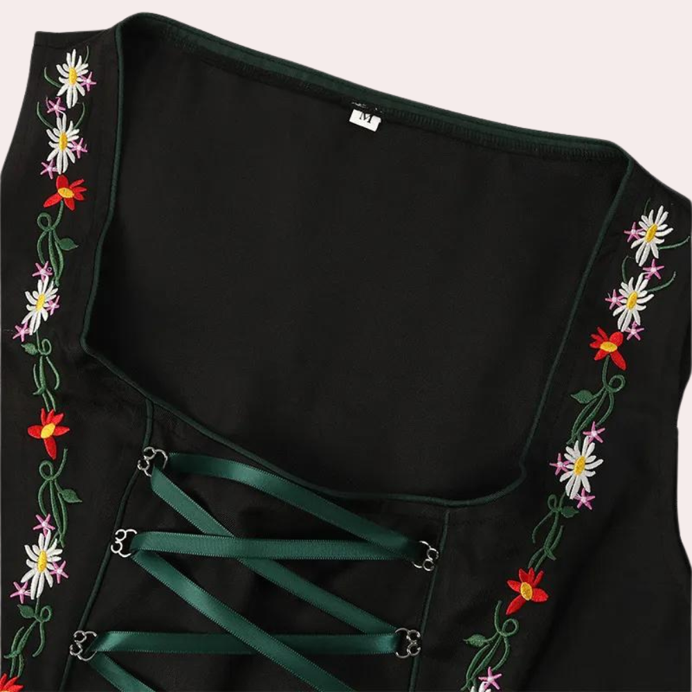 Dirndl Damen Grün Edelweiß Stickerei - Andrina