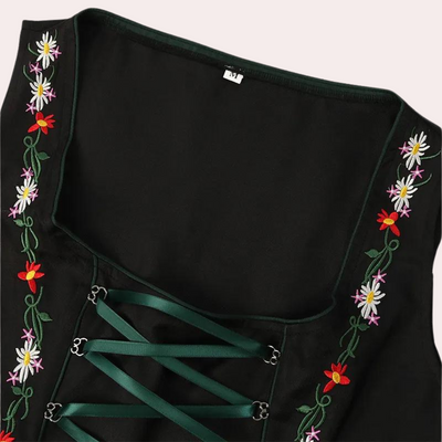 Dirndl Damen Grün Edelweiß Stickerei - Andrina
