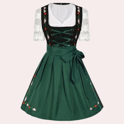 Dirndl Damen Grün Edelweiß Stickerei - Andrina