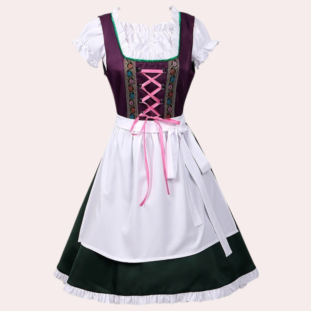 Dirndl Damen Klassisch Bunt Bestickt Kurzarm - Natascha