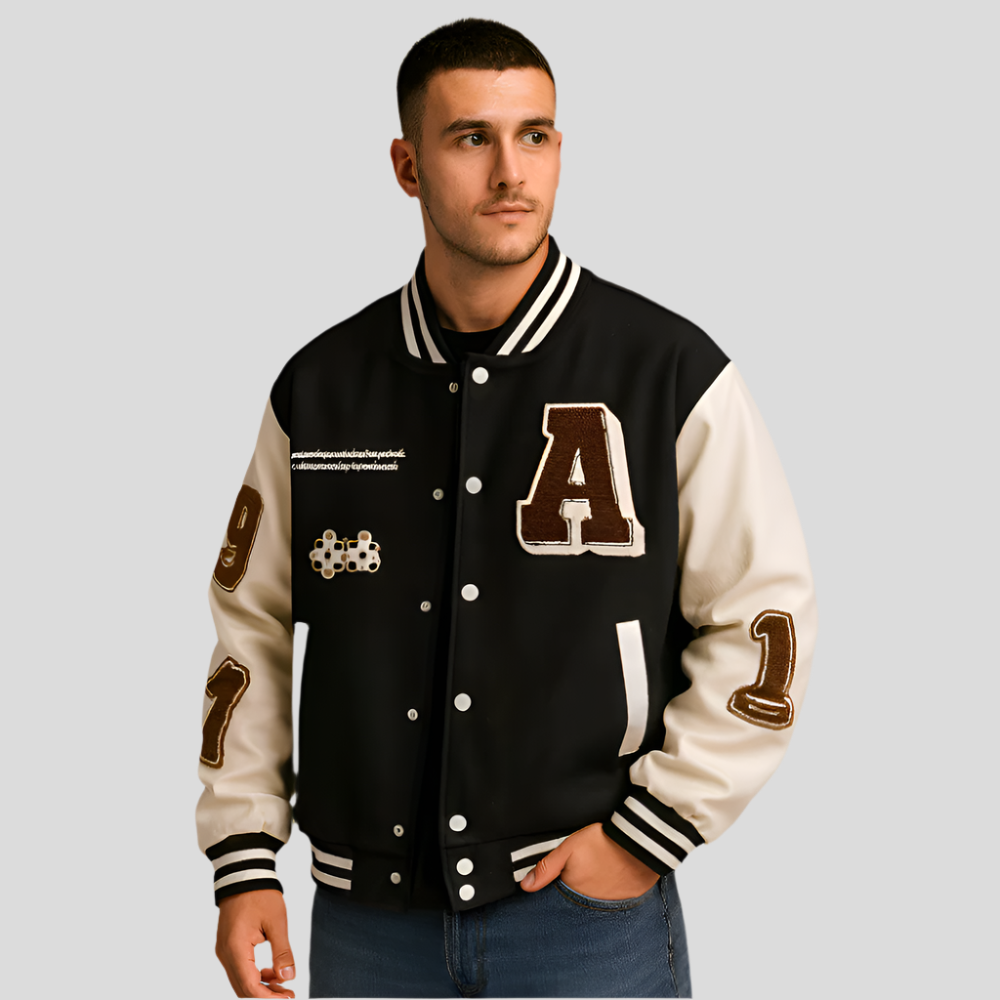 Herren Vintage-Jacke mit gestickten Aufnähern - Sam