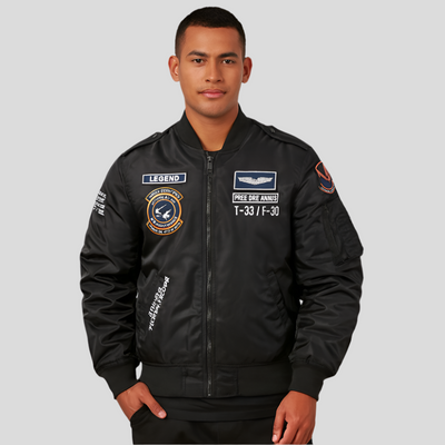 Herren-Bomberjacke mit gestickten Patches - Frederick