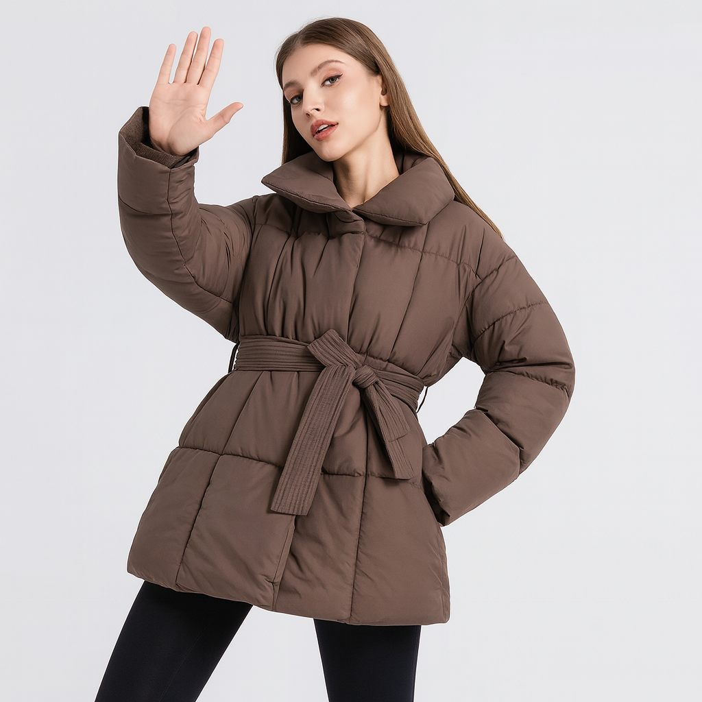 Modischer Damen Wintermantel mit verstellbarem Gürtel - Freja