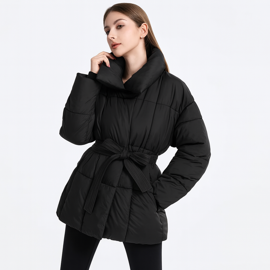 Modischer Damen Wintermantel mit verstellbarem Gürtel - Freja