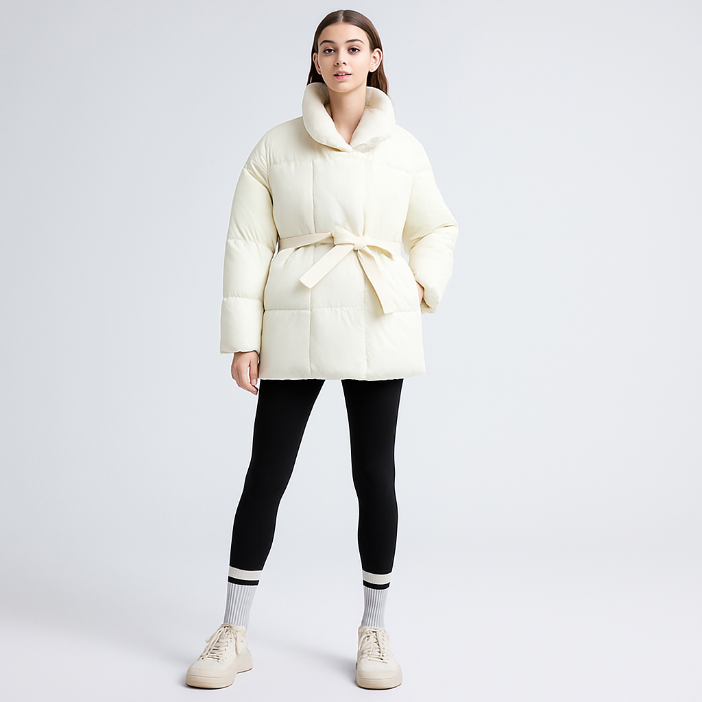 Modischer Damen Wintermantel mit verstellbarem Gürtel - Freja