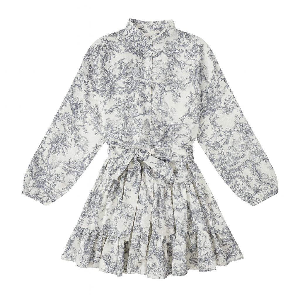Bedrucktes Kleid mit Puffärmeln - Rapinha