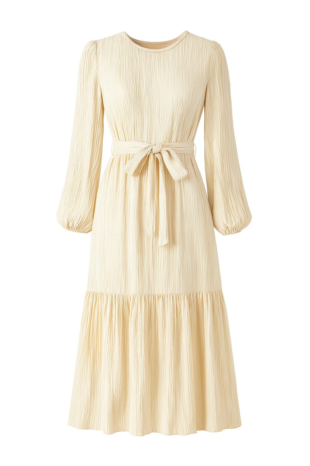 Langärmeliges Kleid mit Falten - Althia