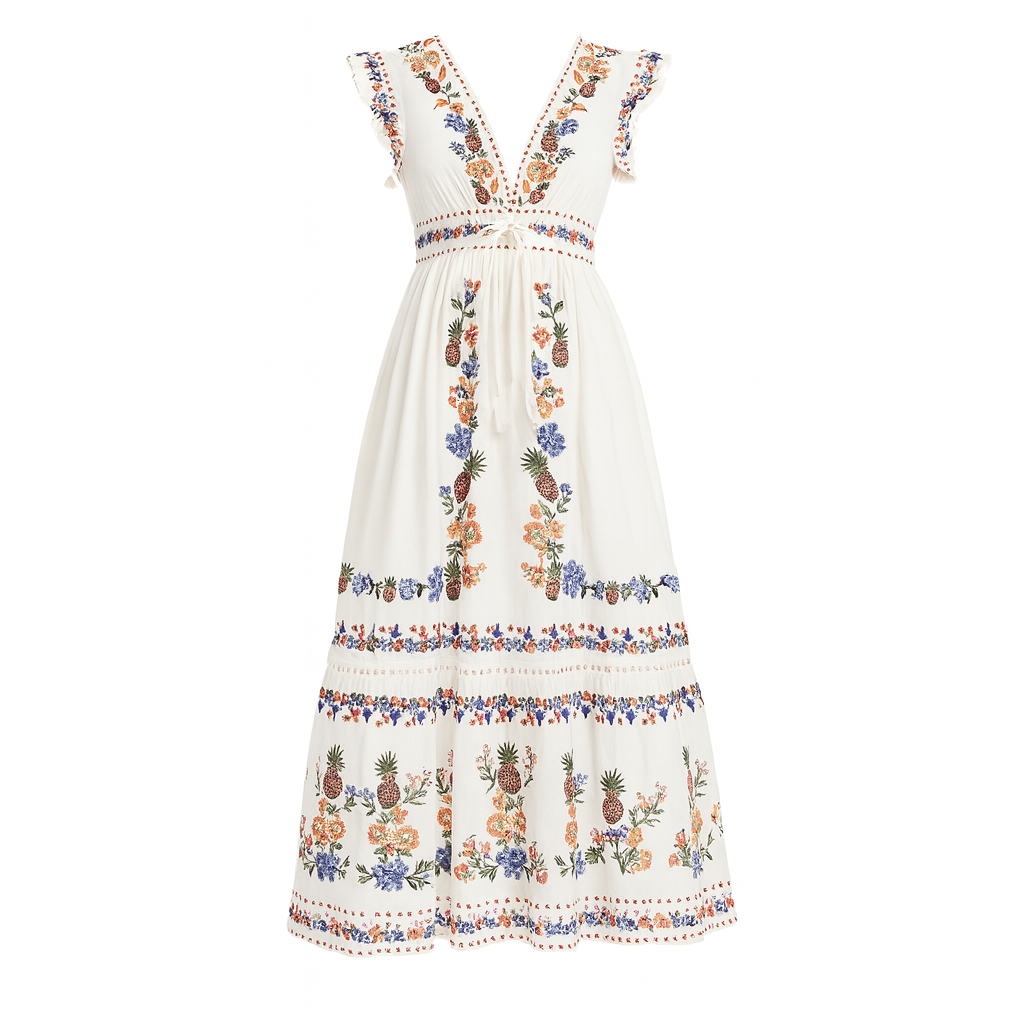 Bohème besticktes langes Kleid für Frauen - Ameyal