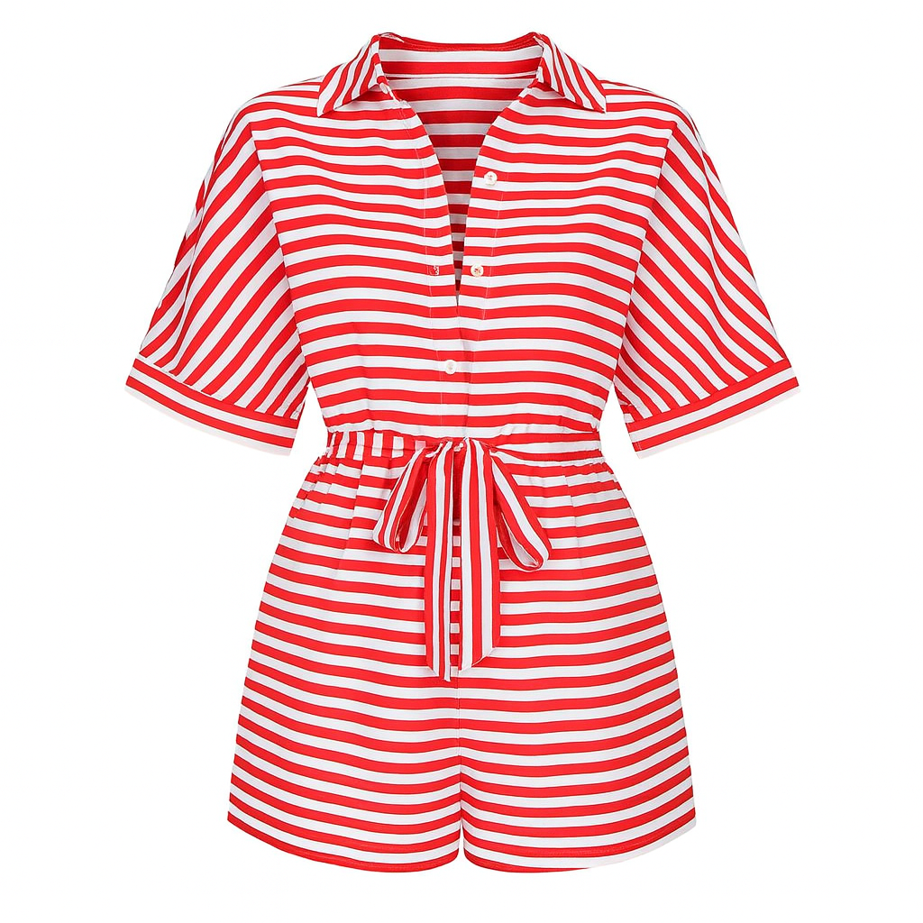 Shirt kurzer Overall mit horizontalen Streifen - Brisa