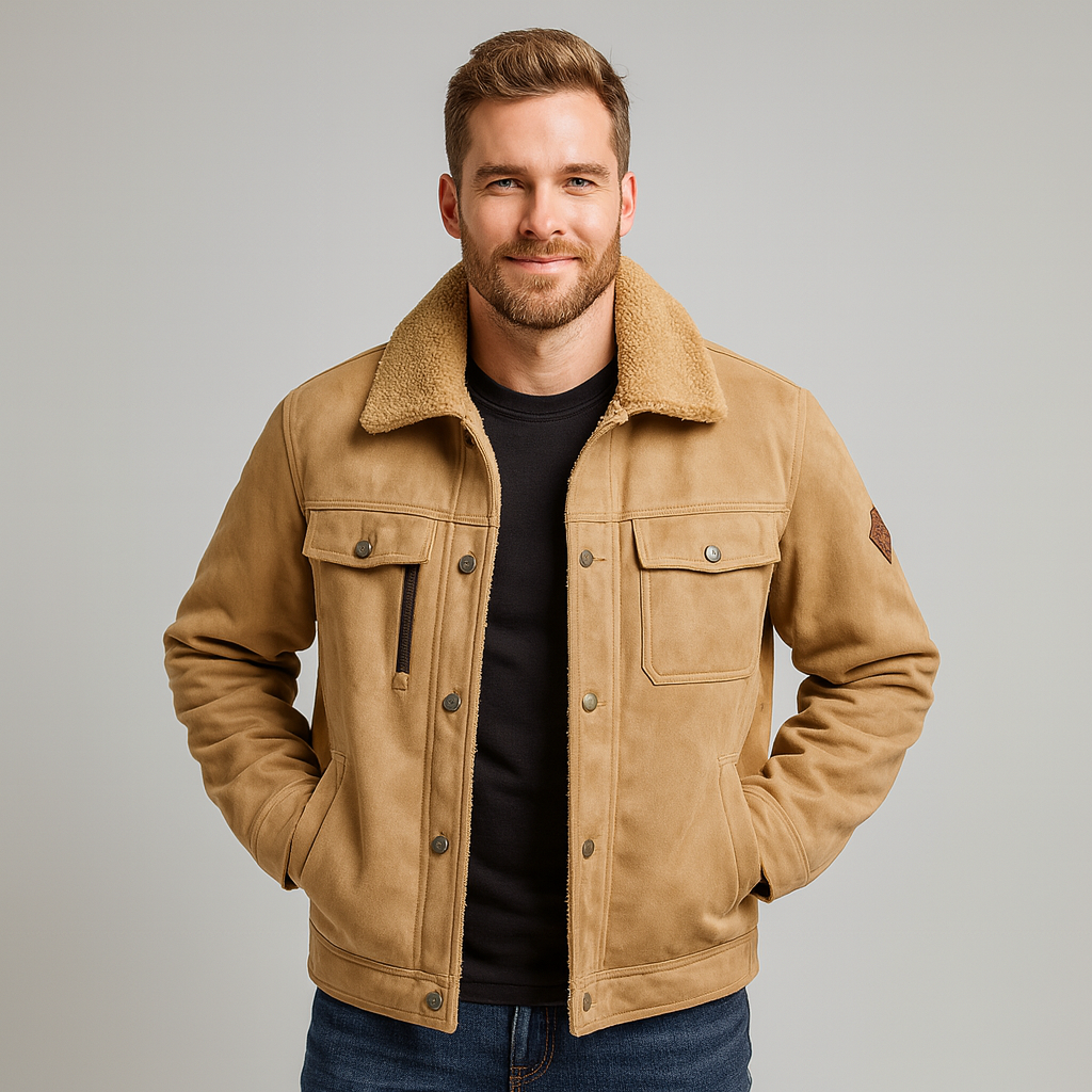 Herren-Trucker-Jacke mit Sherpa-Futter - Tavian