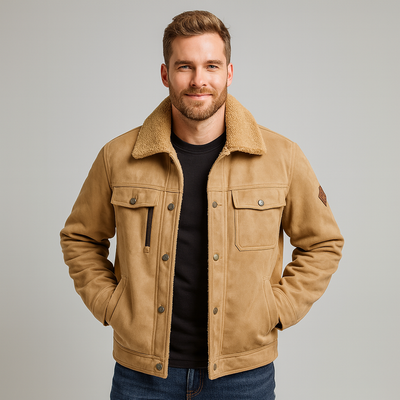 Herren-Trucker-Jacke mit Sherpa-Futter - Tavian