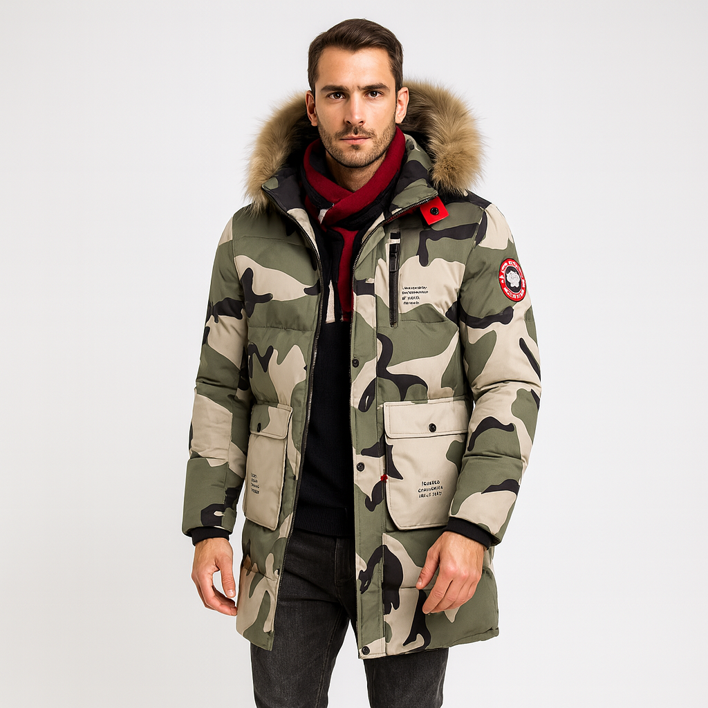 Gesteppter Herren-Parka mit Camouflage-Aufdruck - Leonard