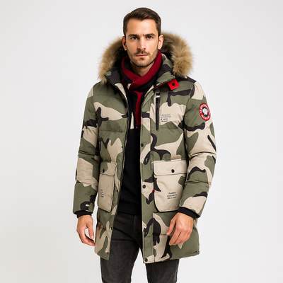 Gesteppter Herren-Parka mit Camouflage-Aufdruck - Leonard
