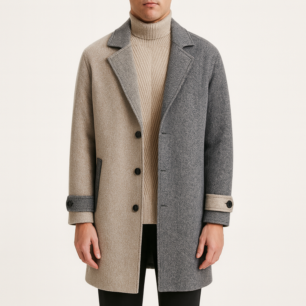 Herrenmantel aus Wolle, mittlerer Schnitt - Diogo