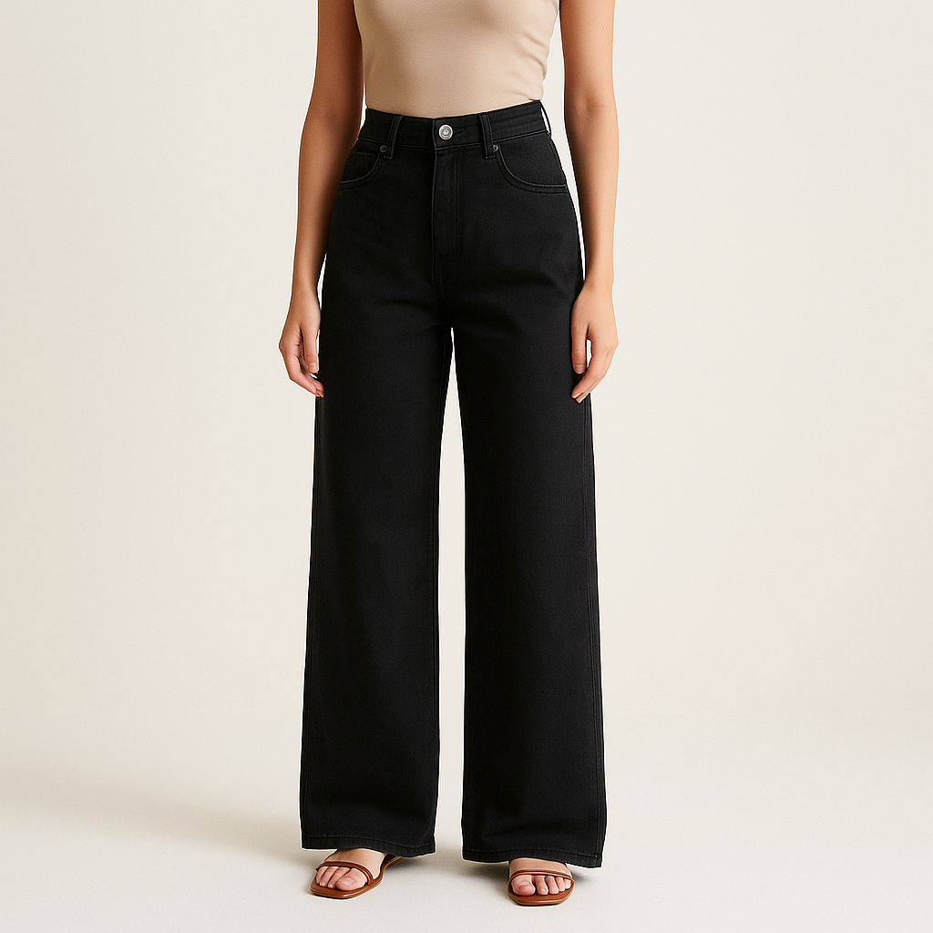 Damenhose mit weitem Bein und hoher Leibhöhe - Savrelle