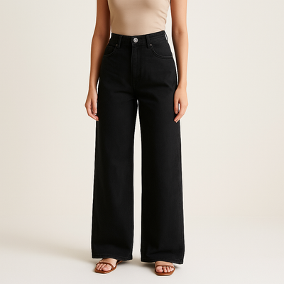 Damenhose mit weitem Bein und hoher Leibhöhe - Savrelle