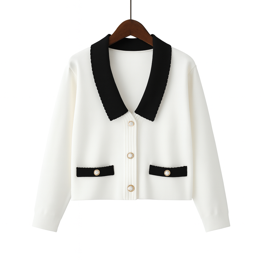 Kurze strukturierte Strickjacke - Irène