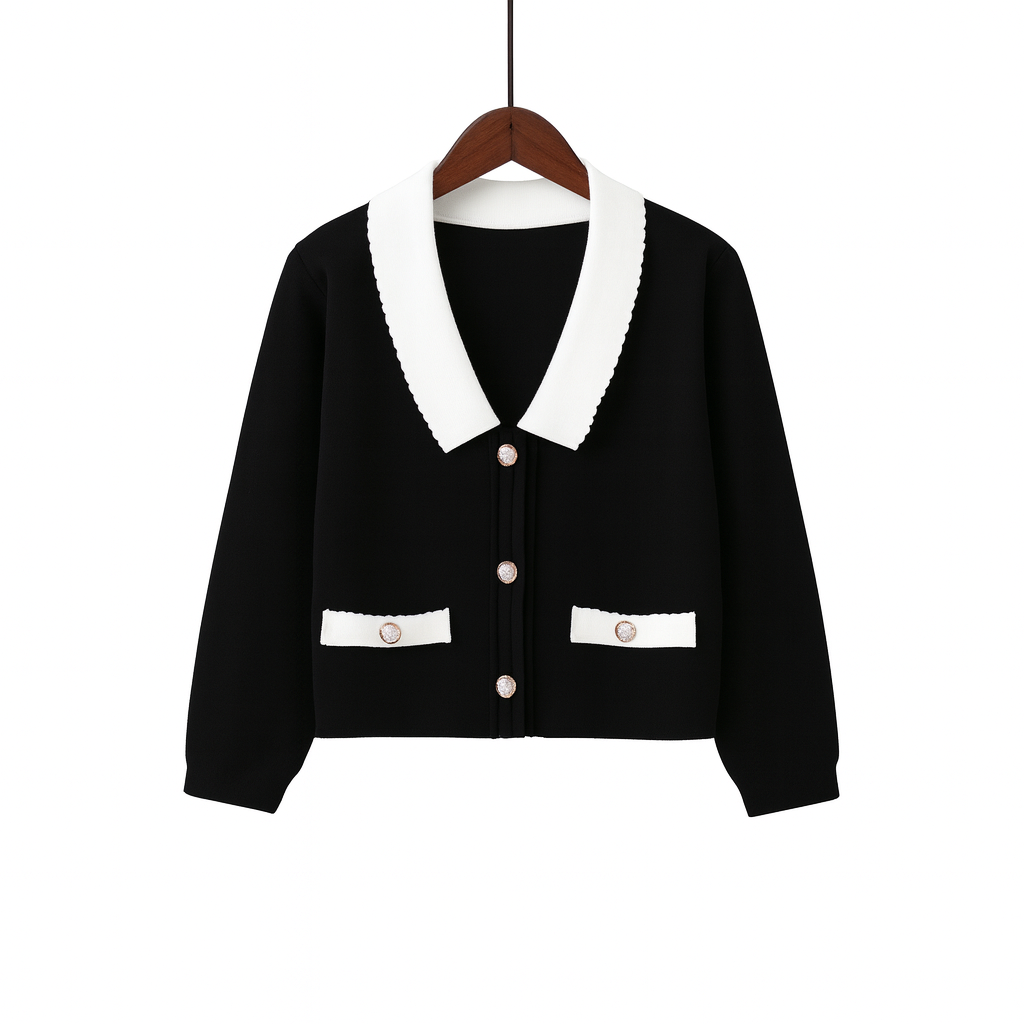 Kurze strukturierte Strickjacke - Irène