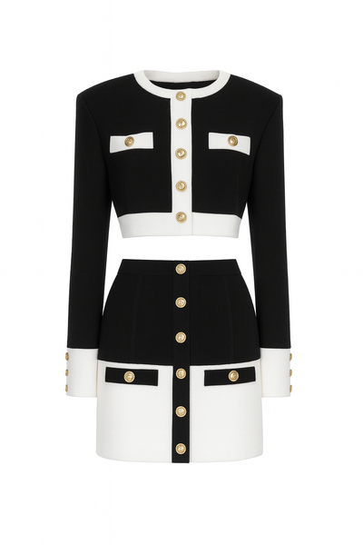 Strukturierter Strickrock und kurze Strickjacke - Roxane