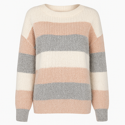 Grob gestrickter Pullover mit breiten Streifen - Maelis