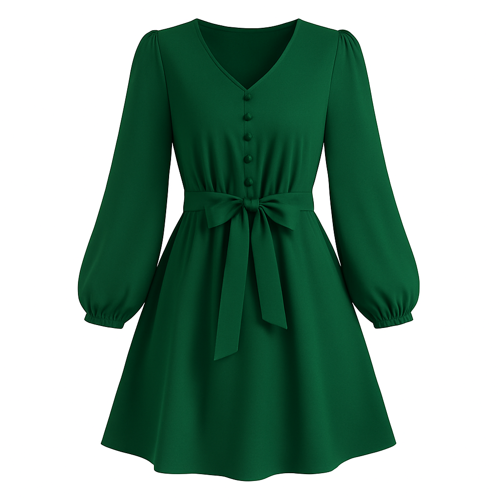 Kurzes Kleid mit Schleife in der Taille - Narella