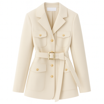 Damenblazer mit Gürtel und Taschen - Lorane