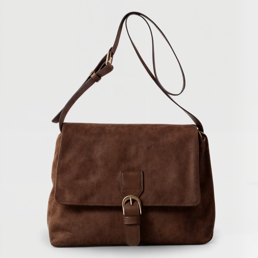 Damen Retro-Wildleder-Umhängetasche mit Schnalle - Ciel