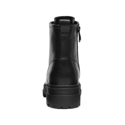 Schwarze Damenstiefel mit festem Plateau - Ulrika