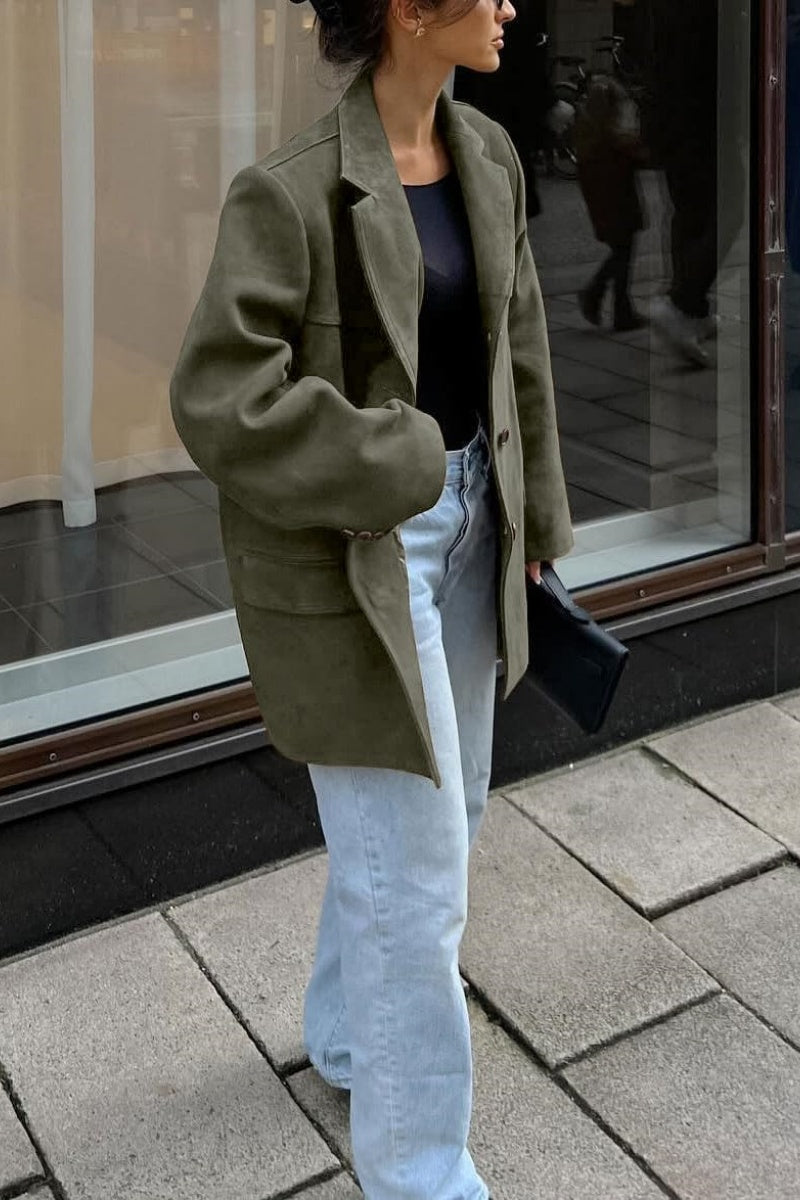 Veganer Lederblazer für Damen, klassischer Schnitt - Colette