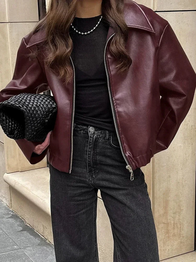 Vegane Jacke mit Ledereffekt für Damen im Premium-Stil - Maelle