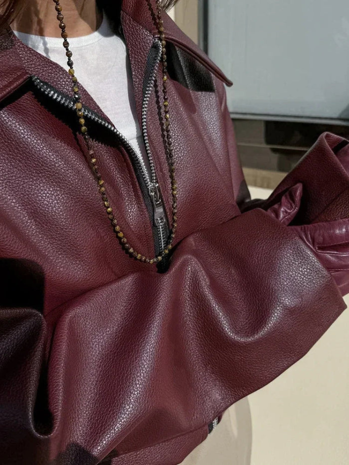 Vegane Jacke mit Ledereffekt für Damen im Premium-Stil - Maelle