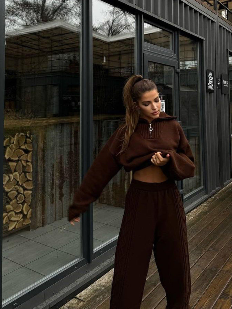 Gestricktes Loungewear-Set für Damen mit Kapuze - Alessia