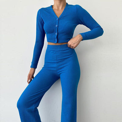 Zweiteiliges gestricktes Crop-Set für Damen - Sofia